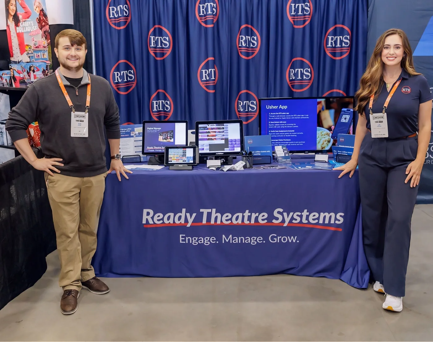 The RTS team at the Ready Theatre Systems trade-show booth